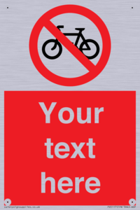 Custom No Cycling Sign